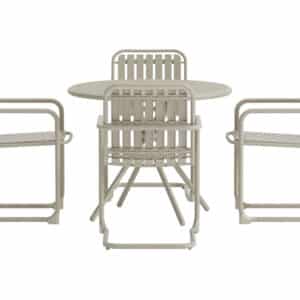VENTURE HOME Chios havesæt, m. 1 bord og 4 stole - glas og beige aluminium, polypropylen, stål